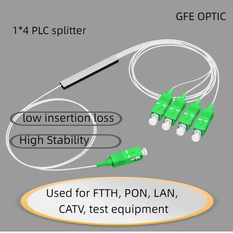 1*4 plc splitter optic fiber cable